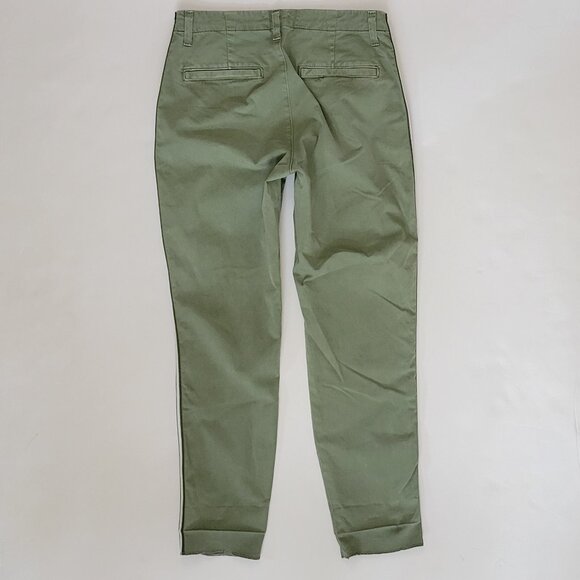 L'Agence Jem Brigade Denim Cropped Trouser Side Stripe Pant, Green - Picture 4 of 13
